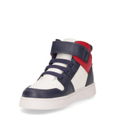 Eclyper mid sneaker da bambino in ecopelle bianco blu | Boscaini Scarpe