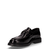 Mocassino con staffa in pelle nero | Boscaini Scarpe