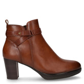 Tronchetto in ecopelle con zip cammello | Boscaini Scarpe