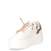 Sneaker in ecopelle con zeppa bianco oro | Boscaini Scarpe