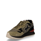 Jak sneaker in pelle e tessuto militare nero | Boscaini Scarpe