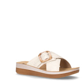 Ciabatta con zeppa in ecopelle bianco | Boscaini Scarpe