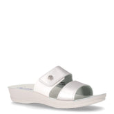 Ciabatta in ecopelle con zeppa argento bianco | Boscaini Scarpe