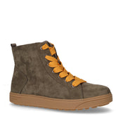 Sneaker in tessuto con zip kaki zafferano - Sneakers Donna | Boscaini Scarpe