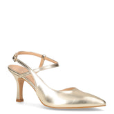 Sandalo a punta con tacco in ecopelle platino - DU SIMON | Boscaini Scarpe