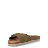 Sara ciabatta in pelle oliva | Boscaini Scarpe