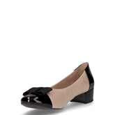 Décolleté in pelle beige nero | Boscaini Scarpe