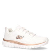Graceful Get Connected sneaker in tessuto bianco oro rosa - SKECHERS DONNA | Boscaini Scarpe