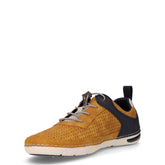 Stringata sportiva in ecopelle giallo blu scuro | Boscaini Scarpe
