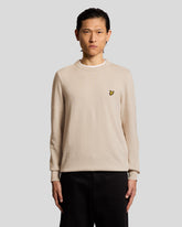 Cotton Crew Neck Jumper beige | Boscaini Scarpe
