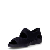 Sandalo in tessuto con strappi blu | Boscaini Scarpe