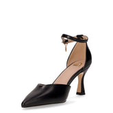 Sandalo a punta in ecopelle con tacco nero | Boscaini Scarpe