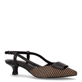 Slingback con tacco in ecopelle nero | Boscaini Scarpe
