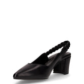 Slingback con tacco in ecopelle nero | Boscaini Scarpe