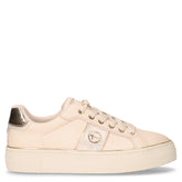Sneaker con platform in pelle avorio | Boscaini Scarpe