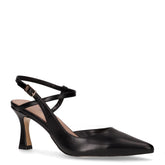 Slingback con tacco in ecopelle nero | Boscaini Scarpe