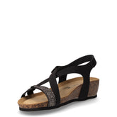 Sandalo in ecopelle con zeppa nero | Boscaini Scarpe
