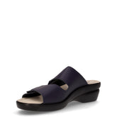 Ciabatta in pelle con strappi blu | Boscaini Scarpe