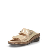 Ciabatta con strappi in tessuto e ecopelle beige | Boscaini Scarpe