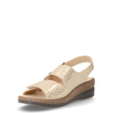 Sandalo in tessuto con strappi beige | Boscaini Scarpe