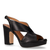 Sandalo in ecopelle con tacco nero - Sandali Con Tacco Donna | Boscaini Scarpe