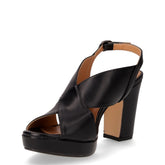 Sandalo in ecopelle con tacco nero | Boscaini Scarpe
