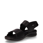 Sandalo in ecopelle con strappi nero | Boscaini Scarpe