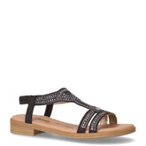 Sandalo in ecopelle con strass nero - VALLEVERDE | Boscaini Scarpe