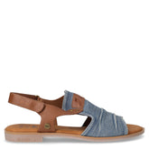 Sandalo in ecopelle e tessuto denim | Boscaini Scarpe