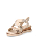 Sandalo in ecopelle zeppa dune oro | Boscaini Scarpe