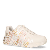 Uno lite metallic love sneaker in ecopelle neutro | Boscaini Scarpe