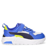 Trinity 2 sneaker in ecopelle e tessuto bambino grigio blu giallo | Boscaini Scarpe
