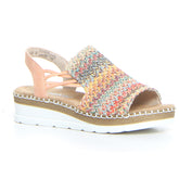 Sandalo con zeppa multicolor apricot | Boscaini Scarpe