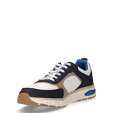 Sneaker in tessuto ed ecopelle navy bianco | Boscaini Scarpe