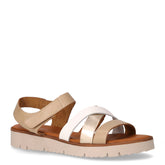 Sandalo in pelle beige platino bianco | Boscaini Scarpe