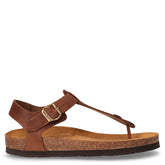 Sandalo infradito in pelle cognac | Boscaini Scarpe