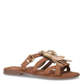 Ciabatta in pelle scamosciata con frangia taupe | Boscaini Scarpe