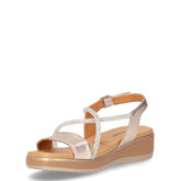 Sandalo con zeppa champagne | Boscaini Scarpe