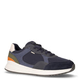 Branthon sneaker in ecopelle e tessuto avio navy | Boscaini Scarpe