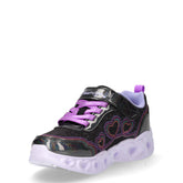 Heart Lights Bubble Love sneaker in tessuto con luci bambina nero multicolor | Boscaini Scarpe