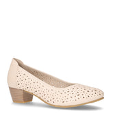 Decollete con tacco in ecopelle beige | Boscaini Scarpe