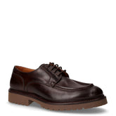 Stringata in pelle con suola carrarmato cioccolato | Boscaini Scarpe