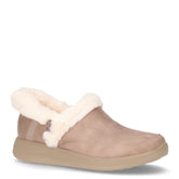 Cozy Escape pantofola in ecopelle ed ecopellccia taupe - SKECHERS | Boscaini Scarpe