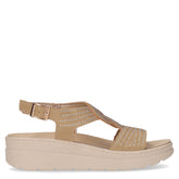 Sandalo con zeppa e strass beige - Sandali Con Tacco Donna | Boscaini Scarpe