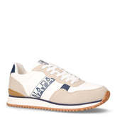 Sneaker in ecopelle e tessuto bianco navy | Boscaini Scarpe