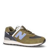 574 sneaker in pelle e tessuto oliva - Sneakers Uomo | Boscaini Scarpe