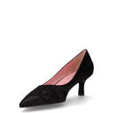 Décolleté in ecopelle con dettaglio ricamato nero | Boscaini Scarpe