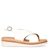 Sandalo con zeppa in pelle bianco | Boscaini Scarpe