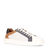 Sneaker in pelle bianco navy cognac | Boscaini Scarpe