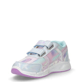 Sneaker in ecopelle e tessuto con luci bambina blu | Boscaini Scarpe